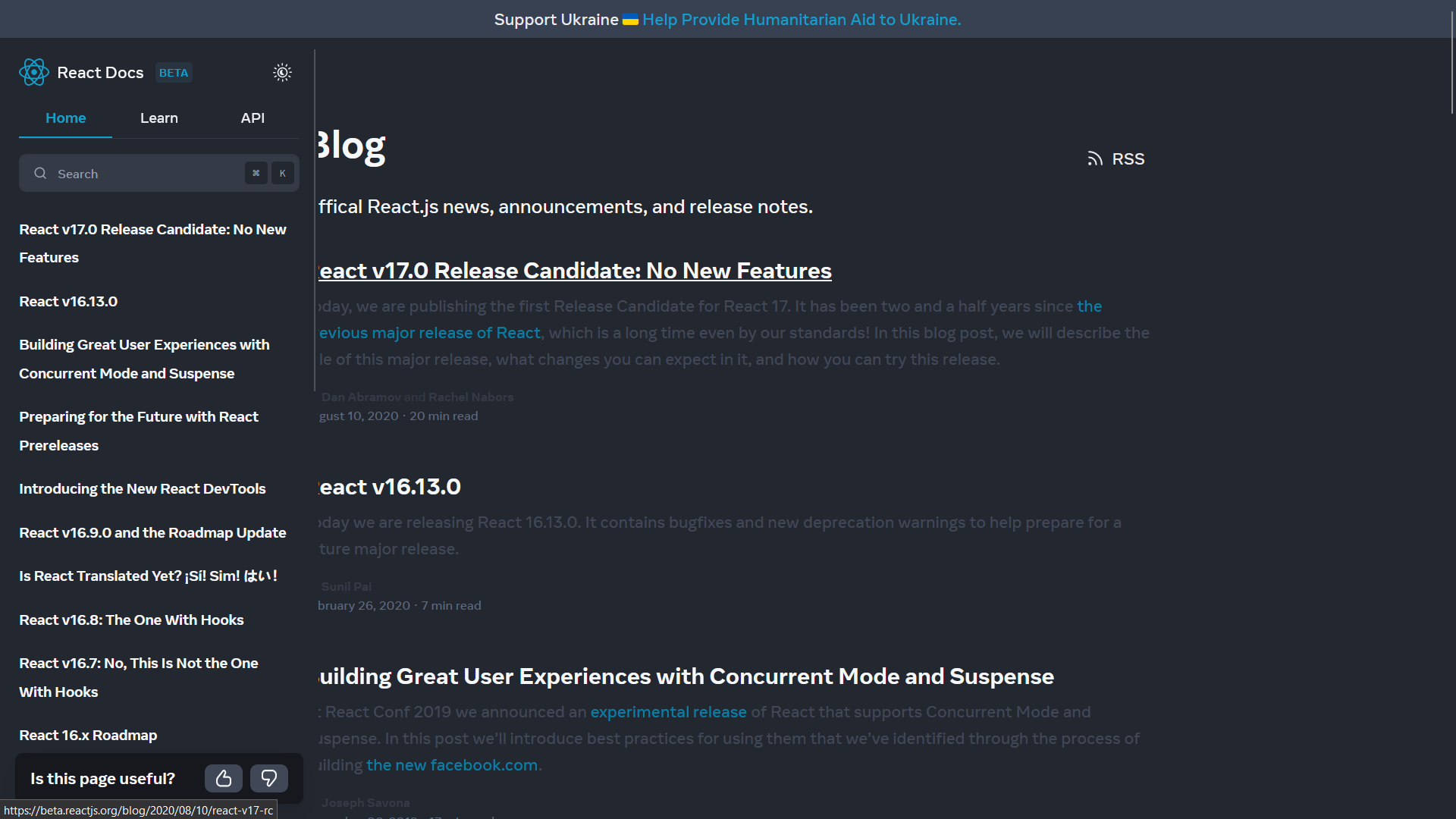 [Beta] Problem with the responsiveness in React.js beta docs blog page ...