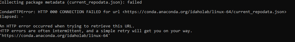 Conda update HTTP 0000 Connection Failed · idaholab moose · Discussion ...