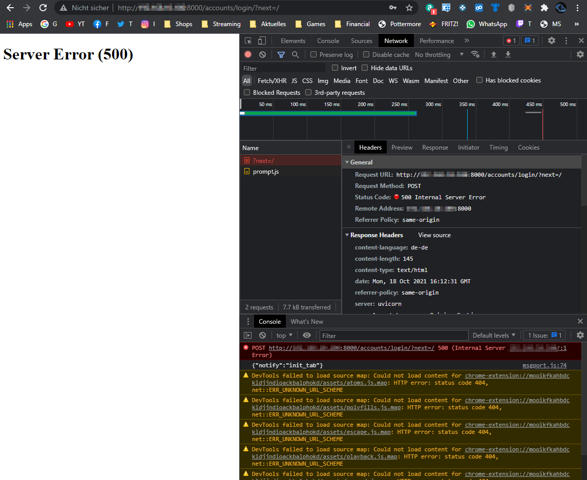 [BUG] After Login Server Error (500) · Issue #1400 · jonaswinkler ...