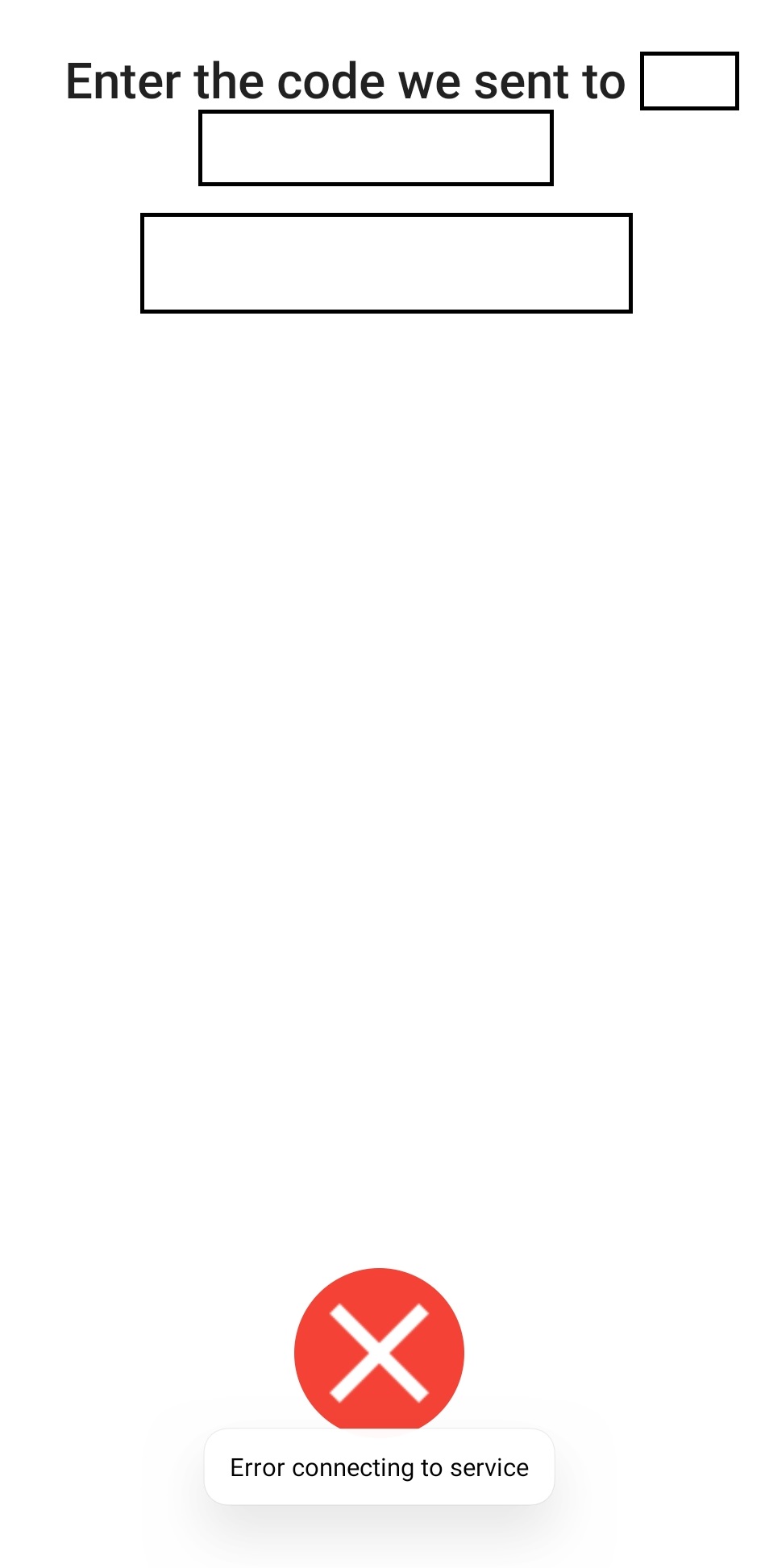 Error Connecting to Service Can't Register SMS Verfication Method