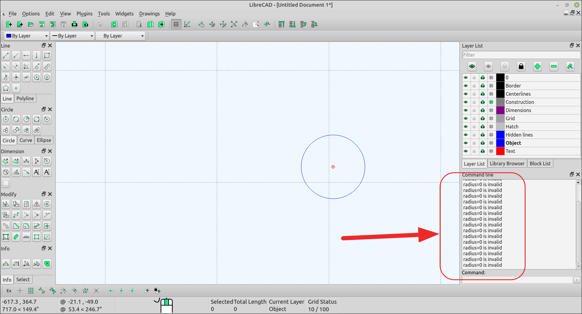 Radius=0 is invalid error displayed repeatedly when zooming if division