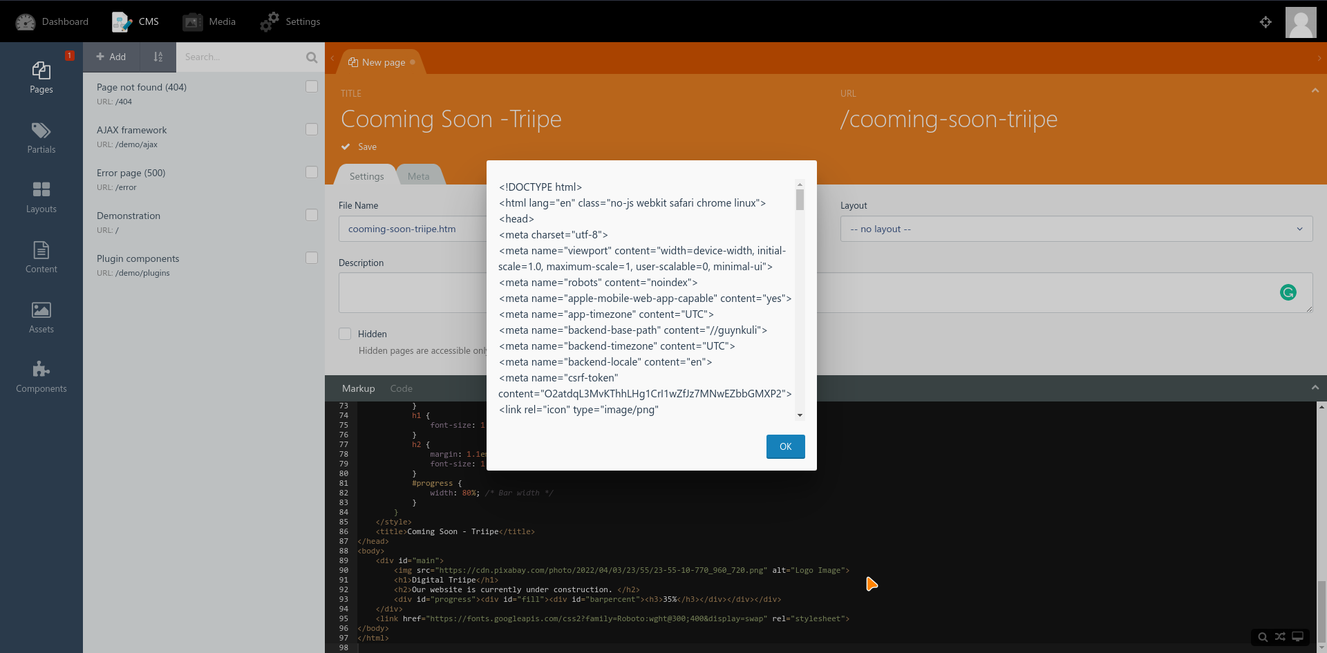 Unable to save a newly created page in the editor. · Issue #523 ...