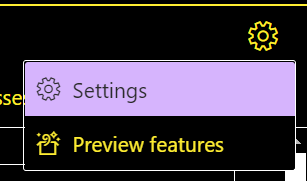 settings menu bar prod hover state