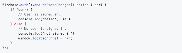 firebase authentication codeblock