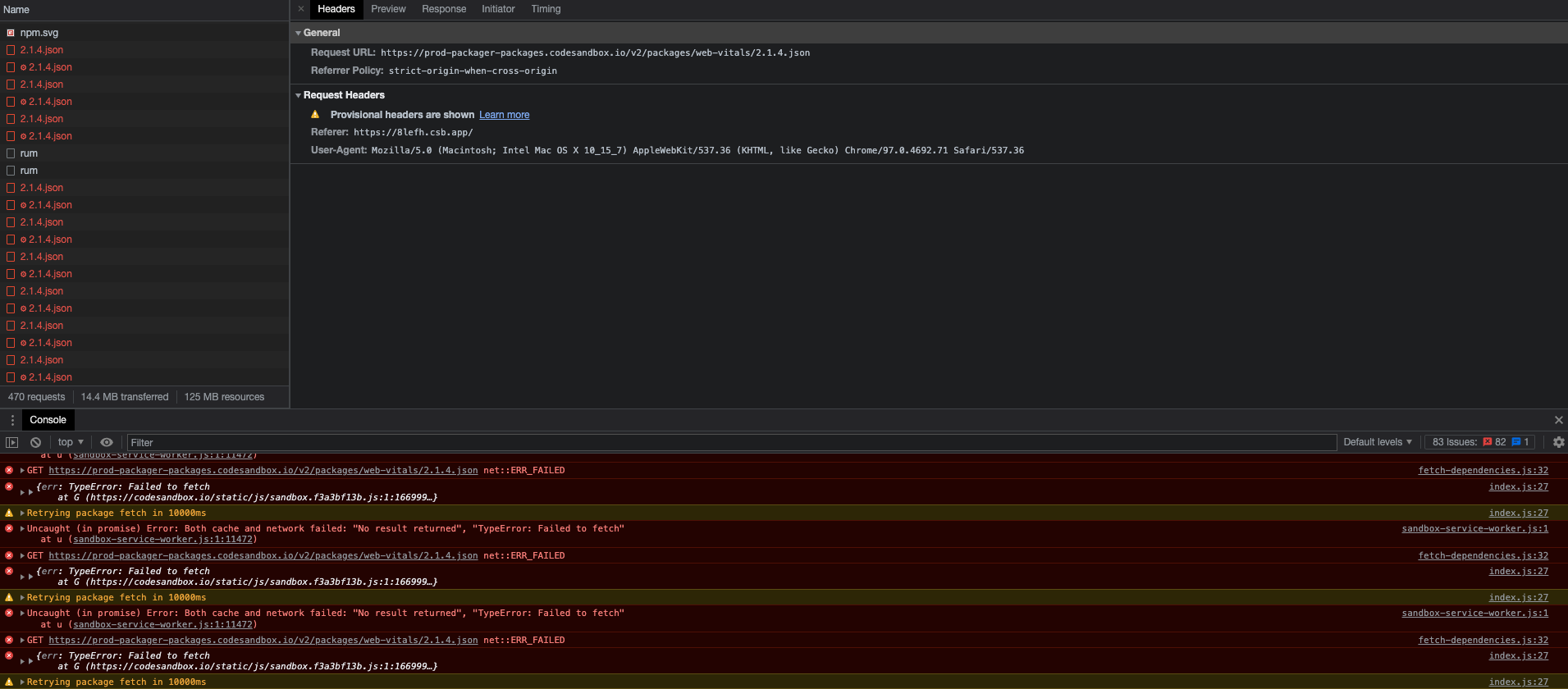 Cannot fetch dependency from https://registry.npmjs.org blocked by CORS ...