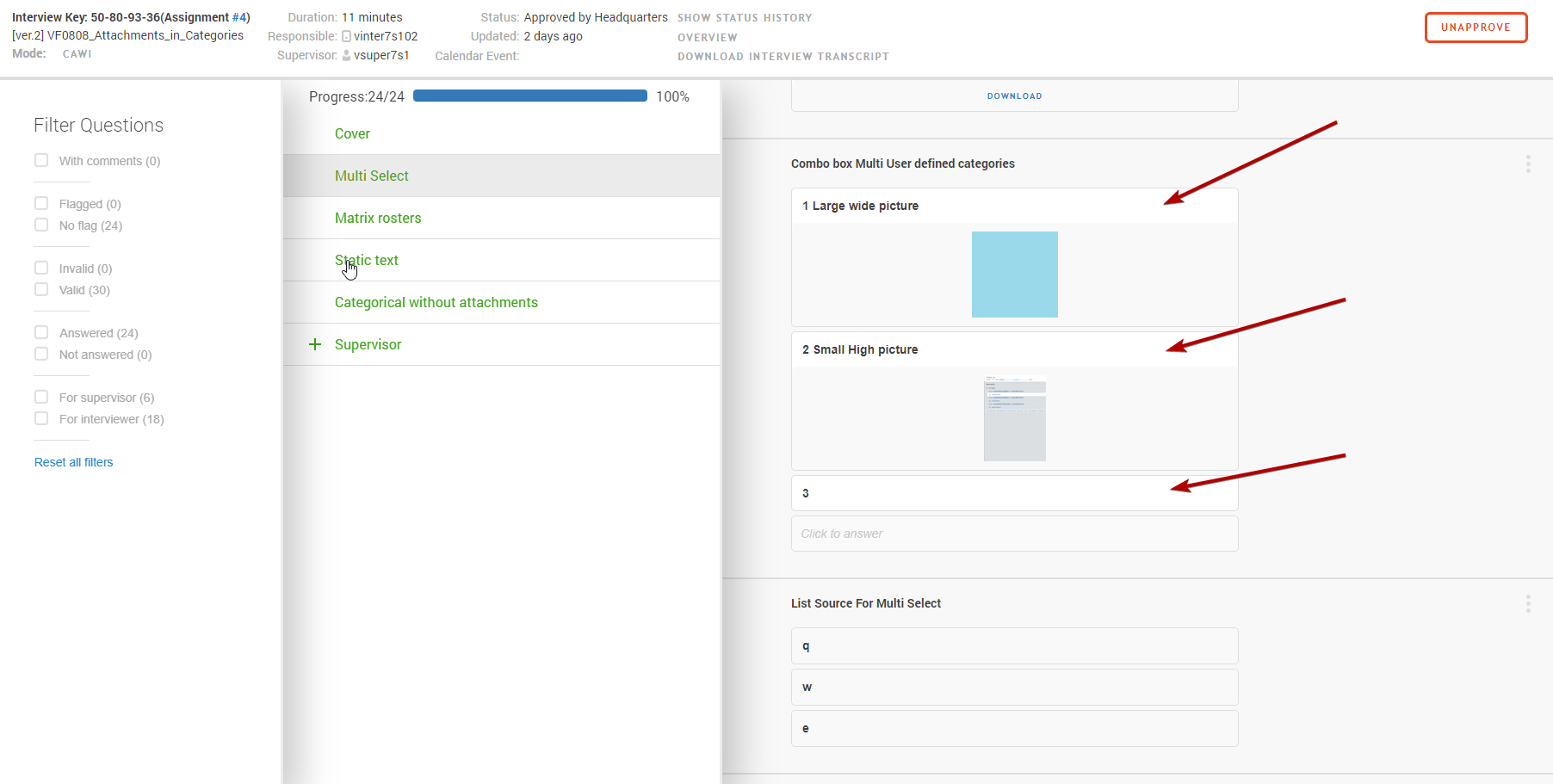 Combo Box Question Answers of multi-select combo box questions have white background on ...