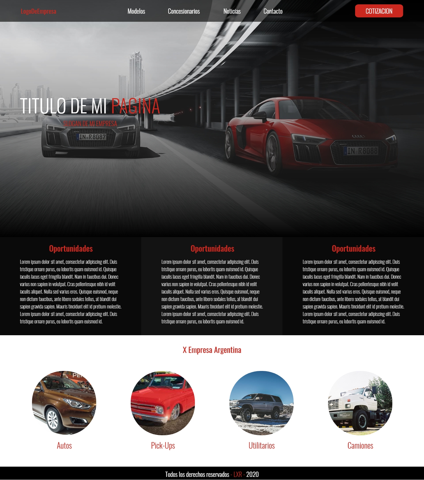 GitHub - AgustinOberg/Practica00-Website-Car: Demo de un website para ...