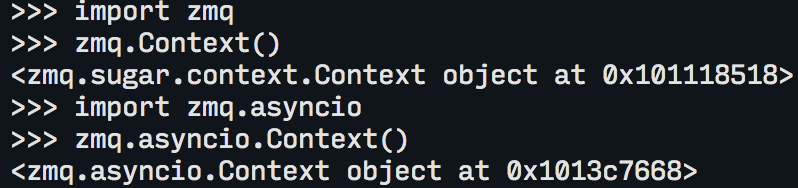 zmq.asyncio.Context.instance() returns synchronous version of zmq ...
