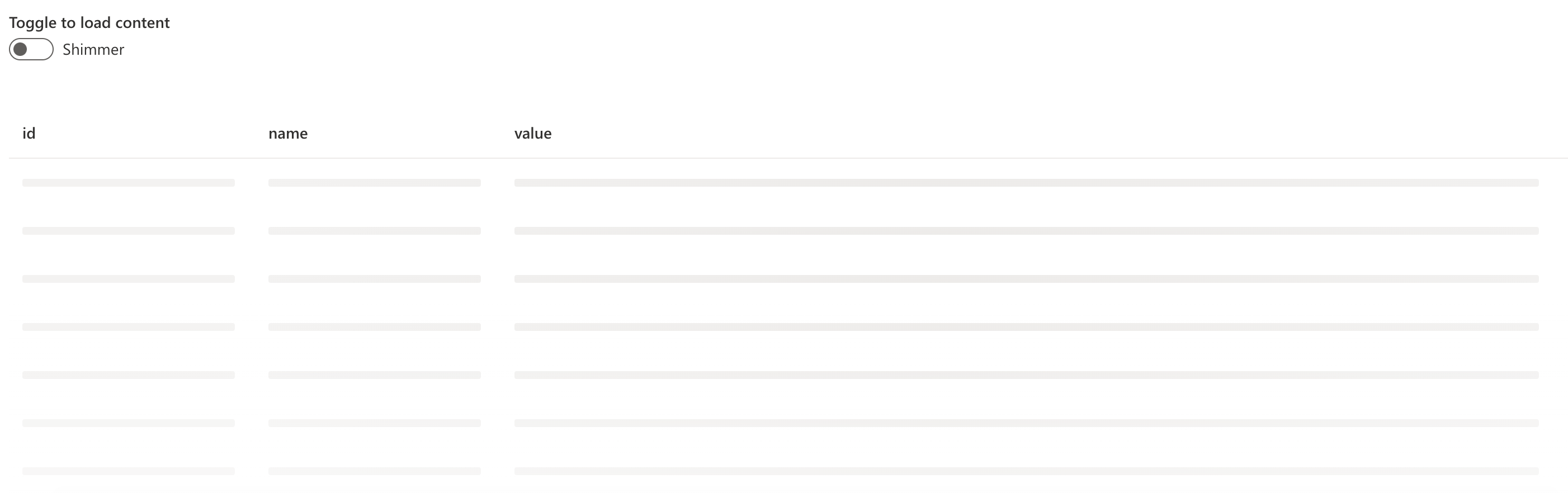Bug ShimmeredDetailsList shimmer rows will remain if given defined key