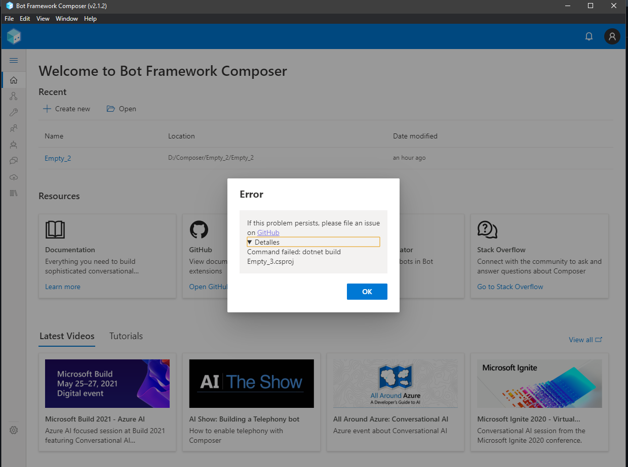 On build, Command failed: dotnet build · Issue #9371 · microsoft ...