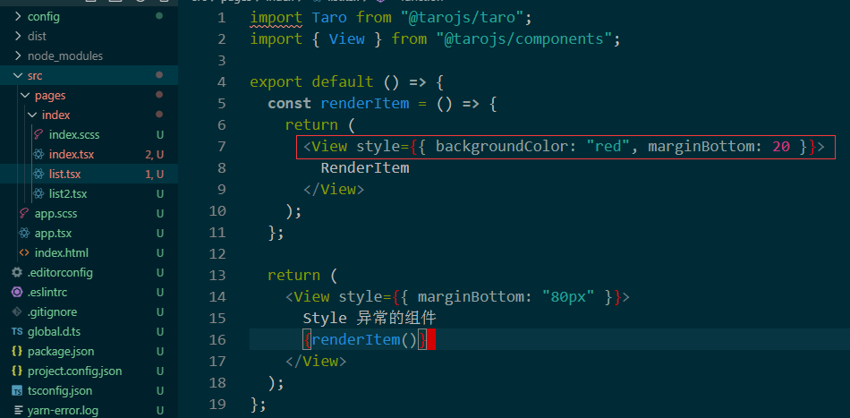 微信端函数组件内renderxx 方法返回的组件内使用style属性无效 Issue 4887 Nervjs Taro Github
