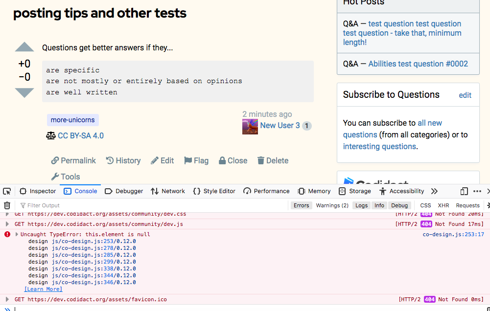 screen shot of error stack