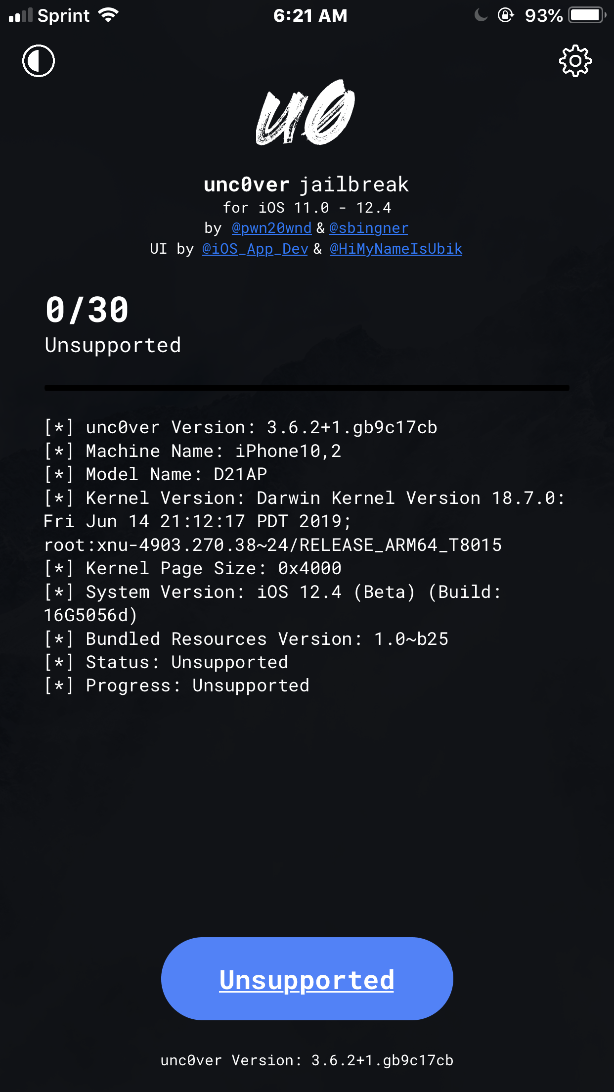 Unsupported · Issue #1489 · pwn20wndstuff/Undecimus · GitHub