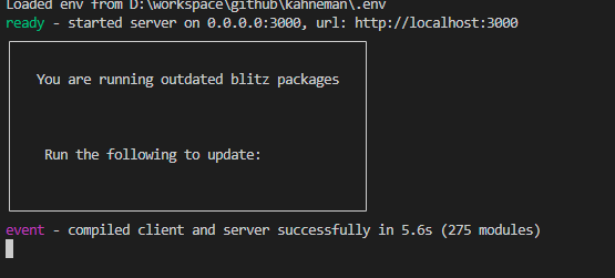 misleading out of date notice at `blitz dev` time · Issue #3625 · blitz ...