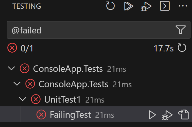 [SUGGESTION] Test Explorer run only failed Test · Issue #626 ...