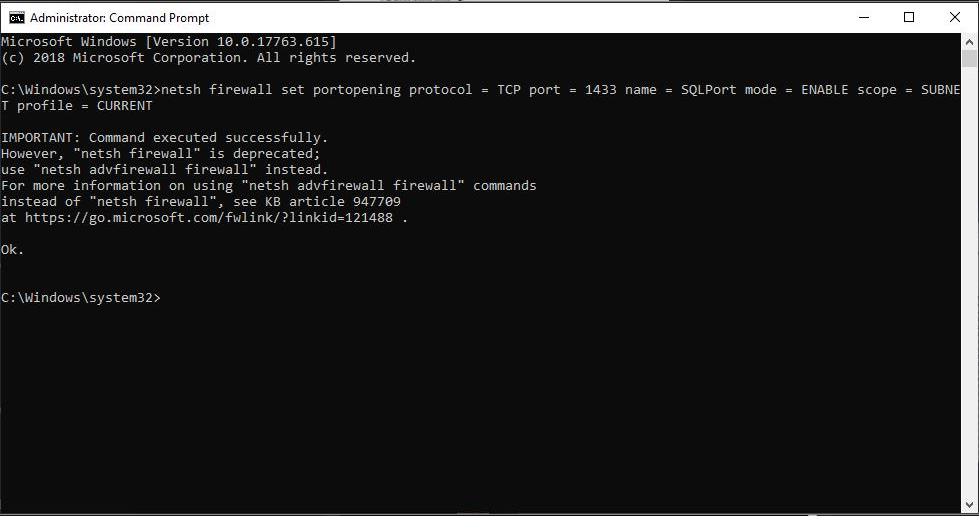 Connect to SQL Server through Windows firewall · GitHub