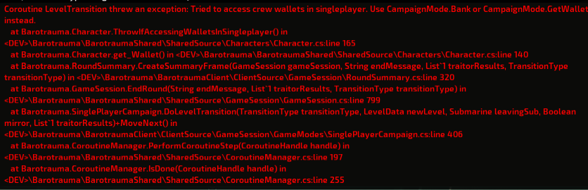 immediate console error when docking to outpost in singleplayer · Issue ...