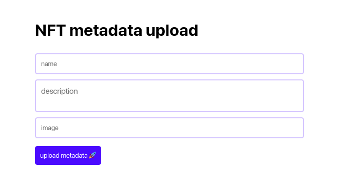 thirdweb storage nft metadata upload page