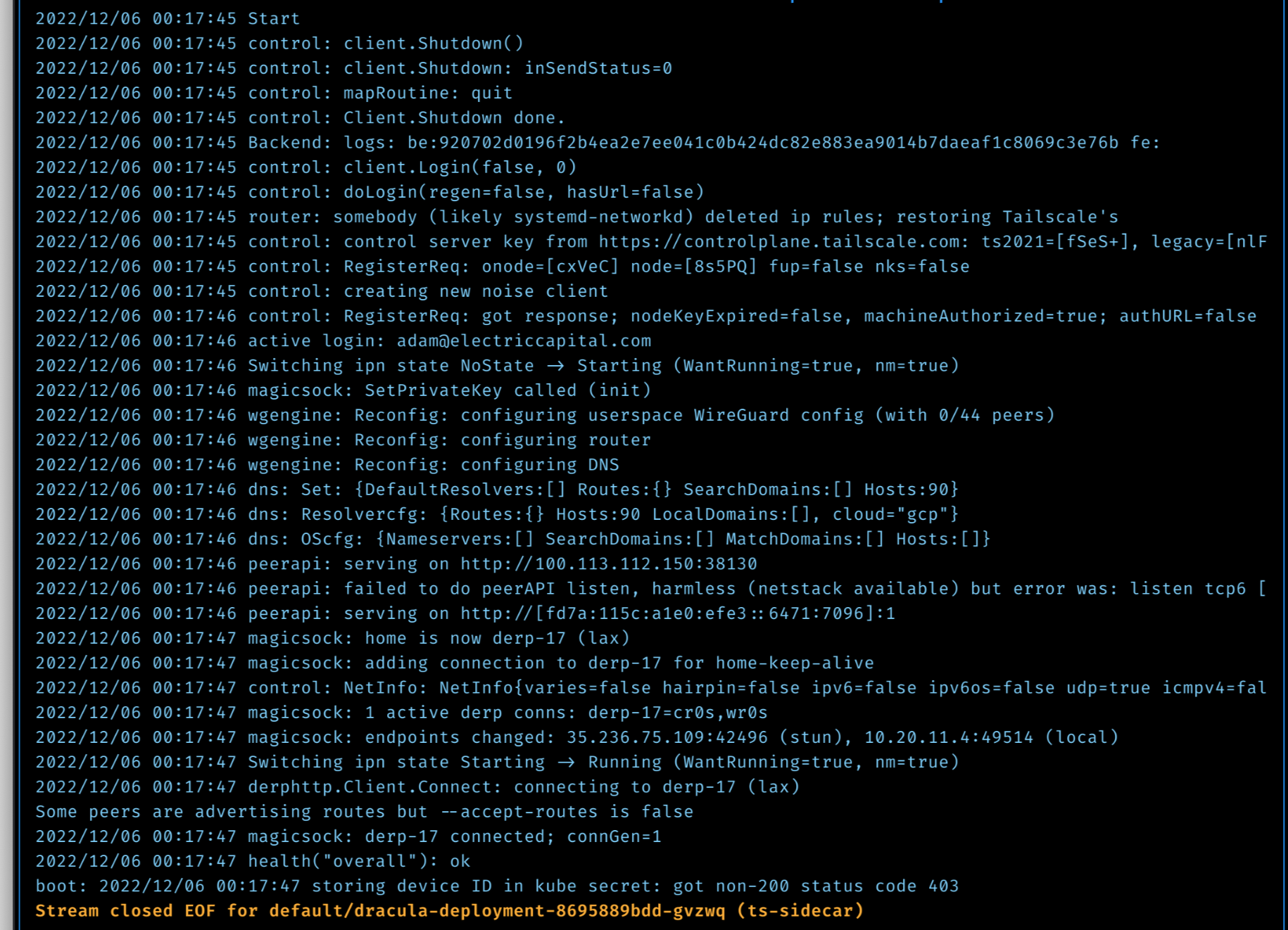 Tailscale kubernetes deployment is broken in prod with latest change ...