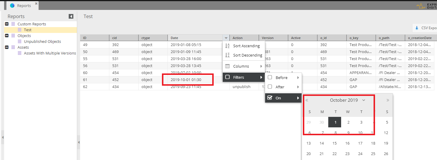 Custom Report Date Filter Does Not Work · Issue #5008 · pimcore/pimcore ...