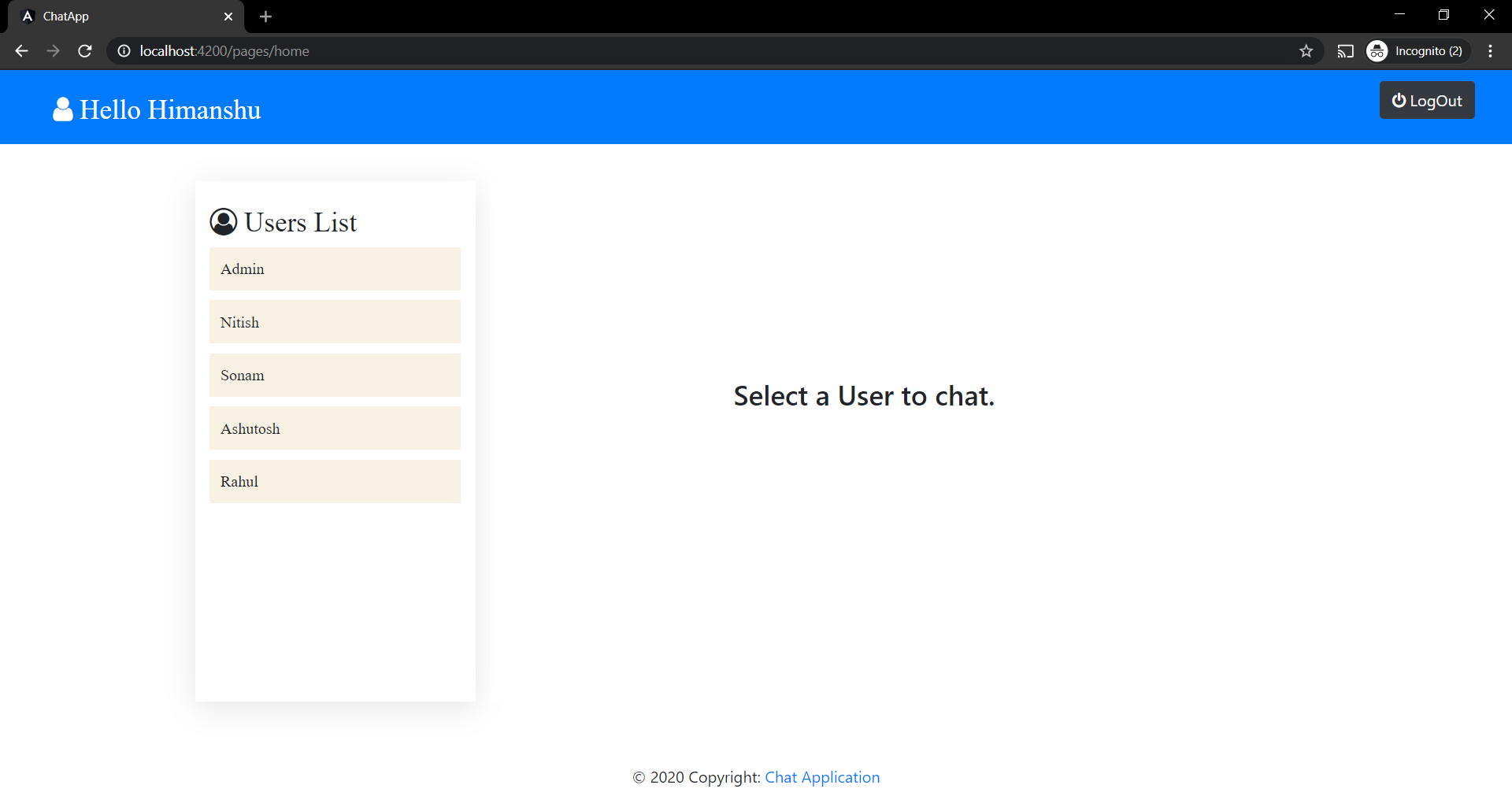 GitHub - HimanshuSangtani/Chat-Application