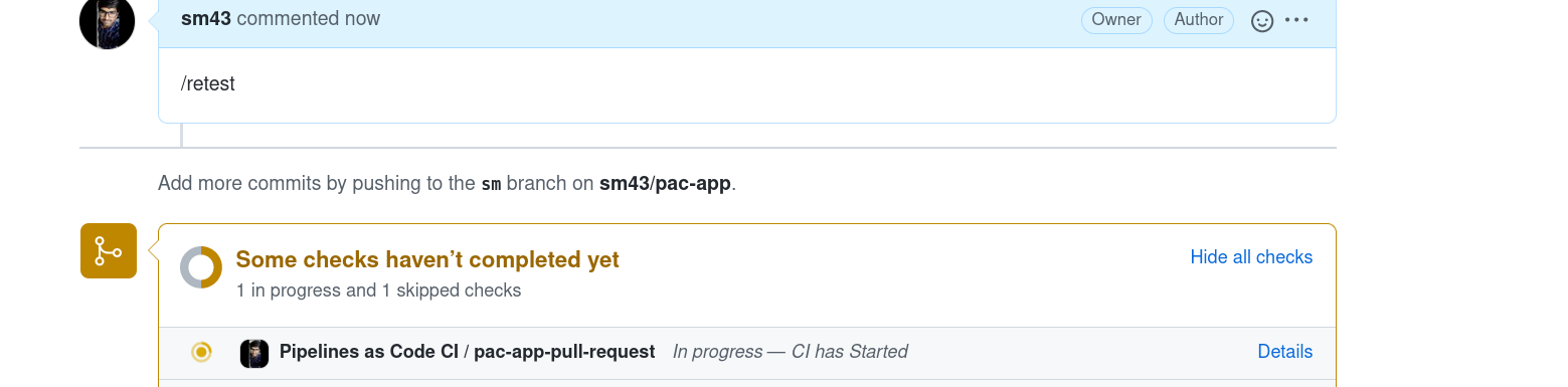 ci doesn't show running if retriggered after failing · Issue #558 ...