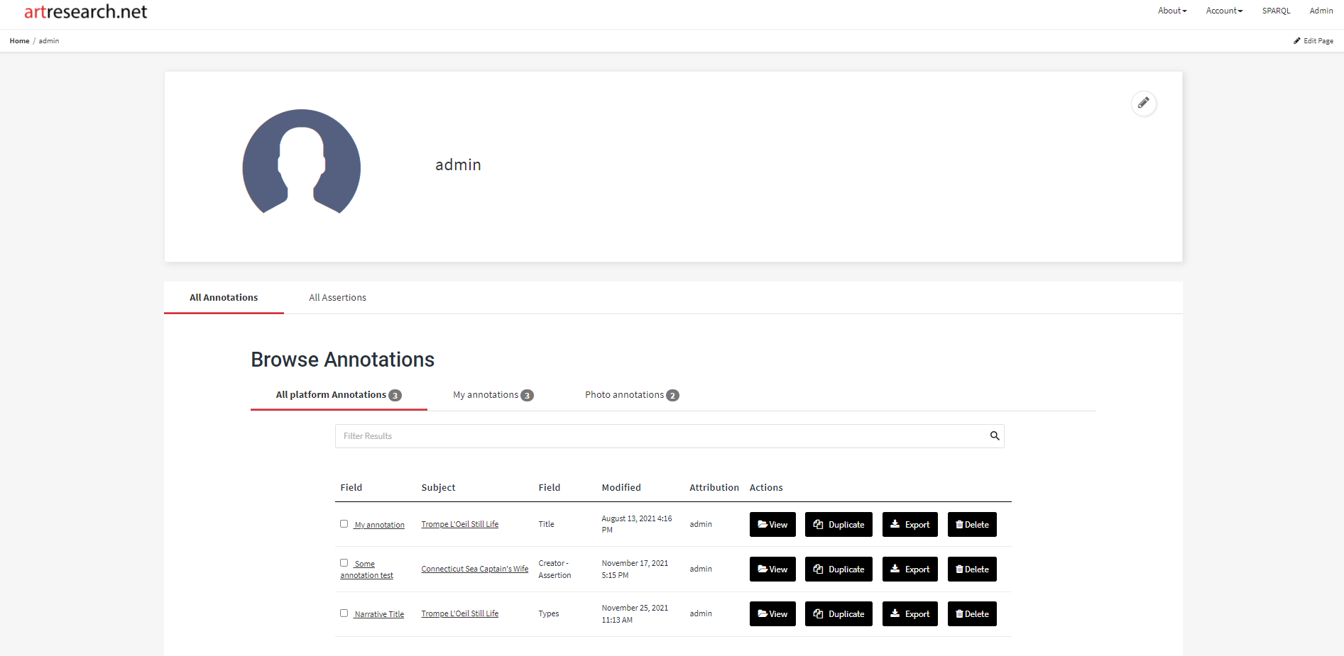 view all annotations and modify/delete them on user dashboard · Issue ...