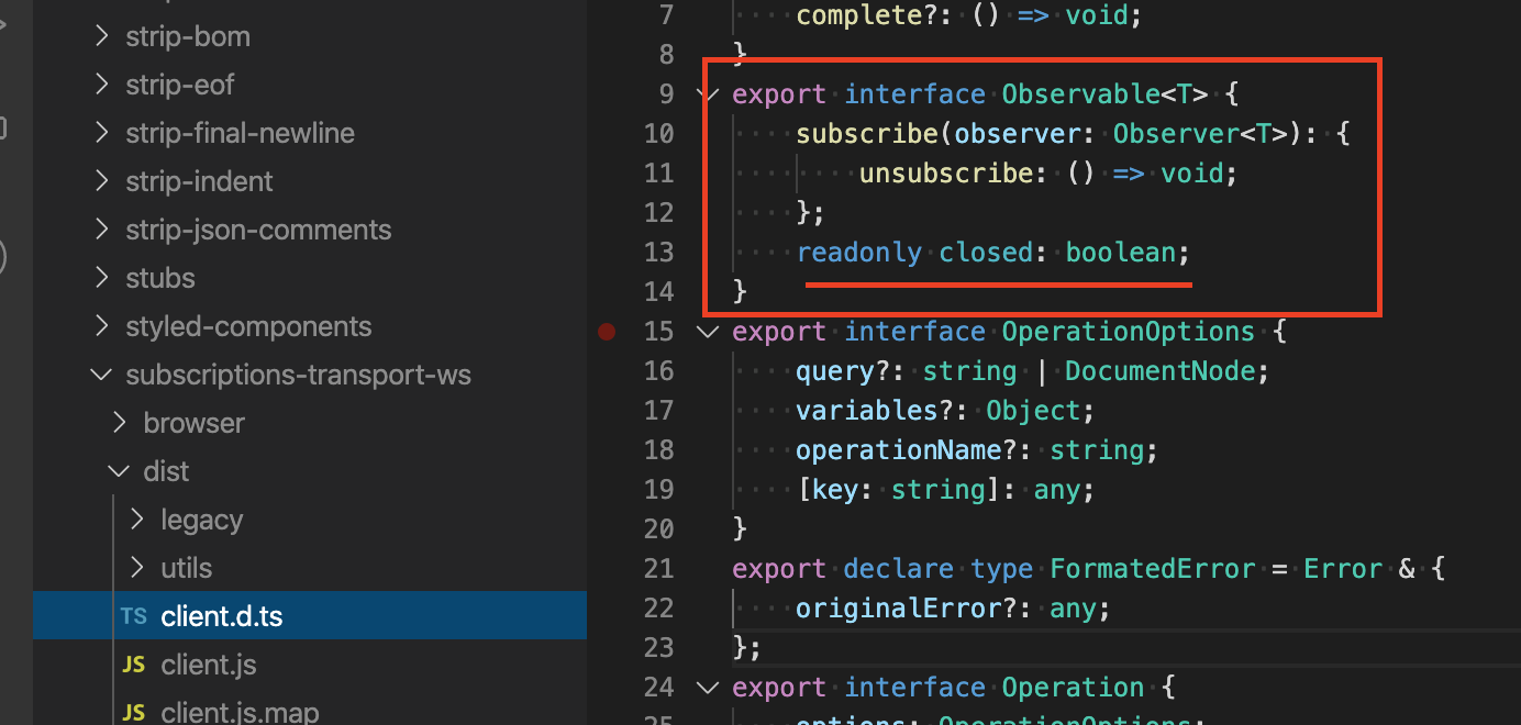 Mismatch type between relay and subscriptionstransportws · Issue
