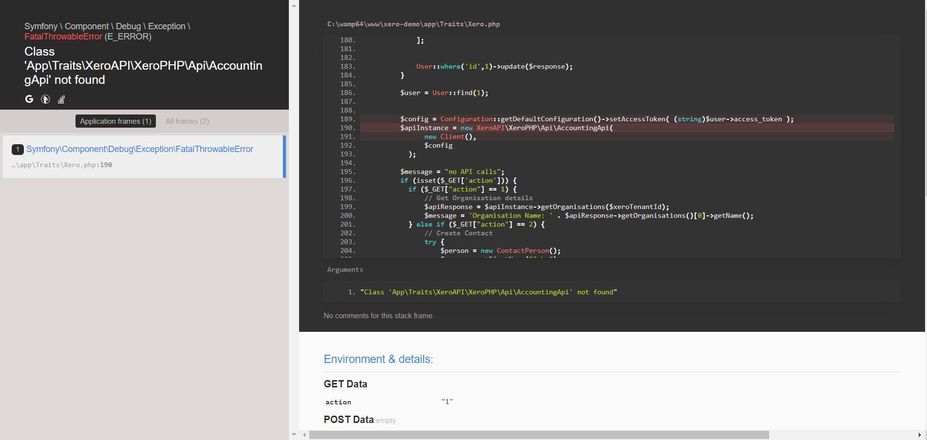 Class 'App\Traits\XeroAPI\XeroPHP\Api\AccountingApi' not found · Issue ...
