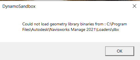 Failed to load geometry binaries from Naviswork manage 2021 · Issue ...