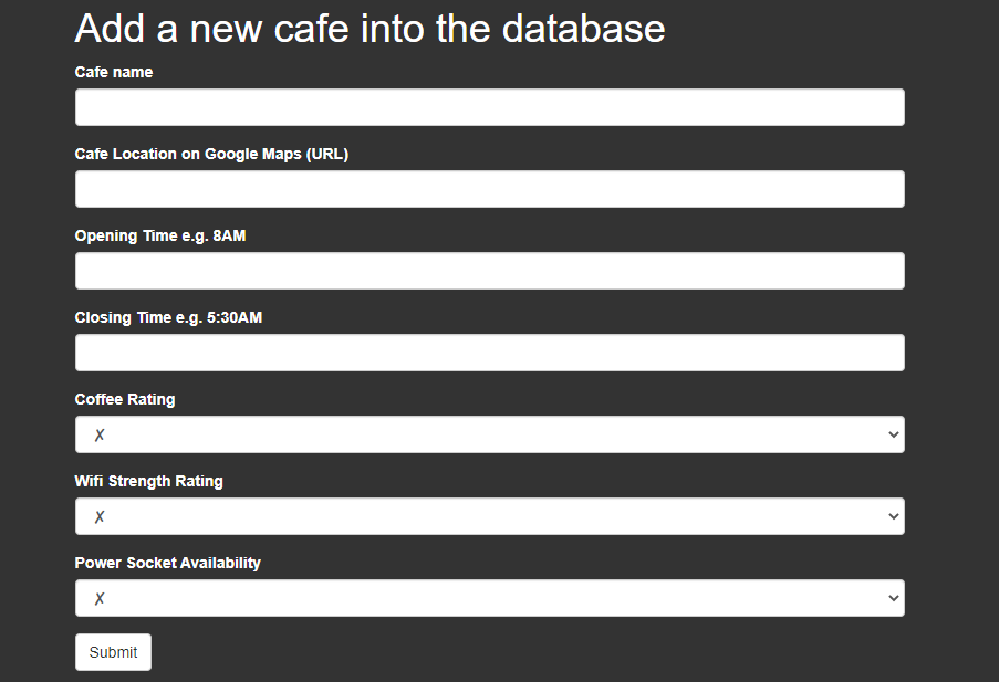 GitHub - emmanuel-mfum/coffee-and-wifi: Flask app that showcases ...