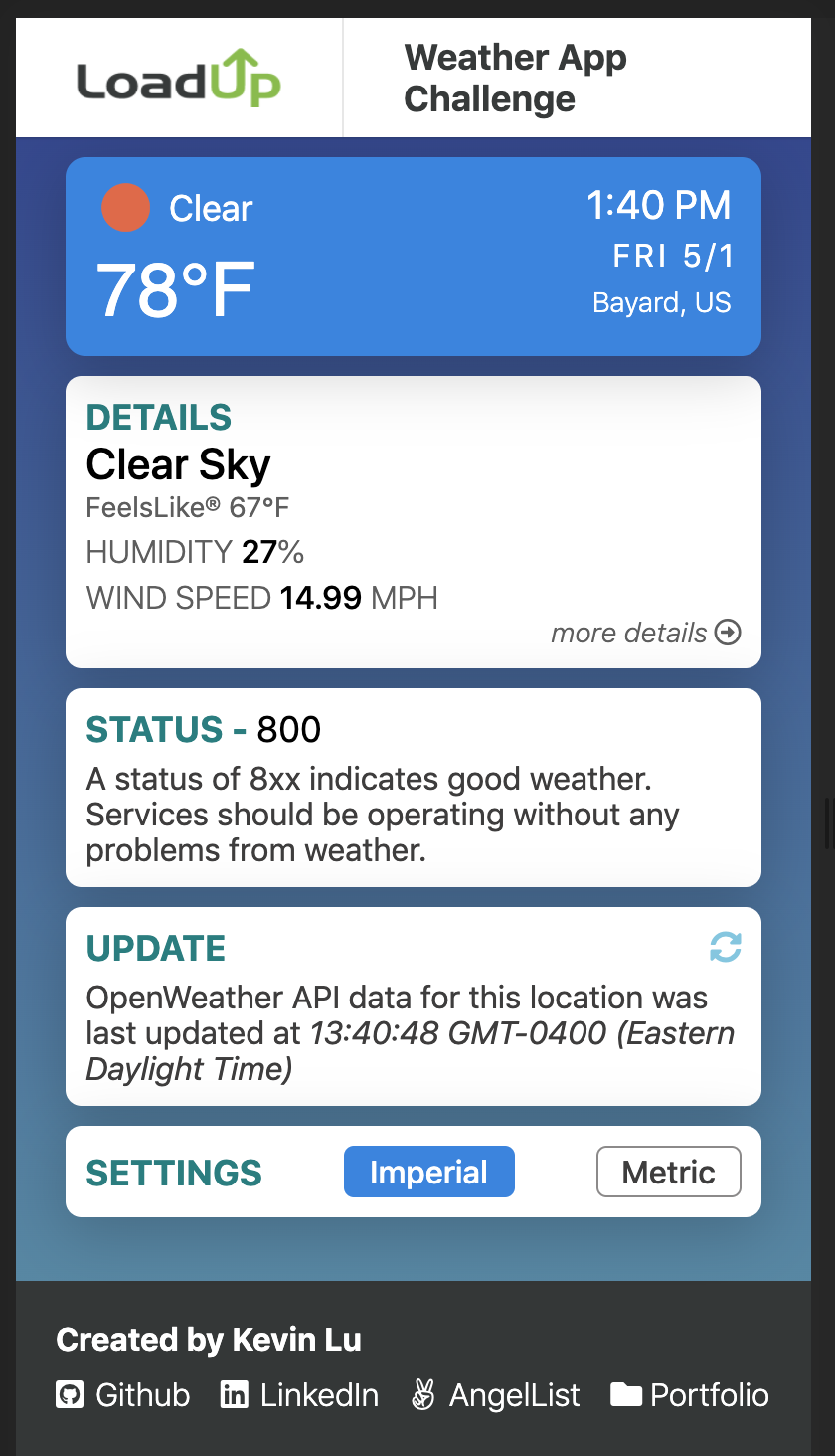 GitHub - kluAA/loadup-weather: Weather App Coding Challenge for LoadUp