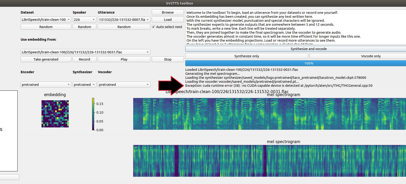 Cuda runtime error issue 152 corentinj real time voice cloning