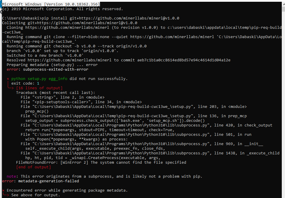 BUG/Error · Issue #8 · openai/Video-Pre-Training · GitHub
