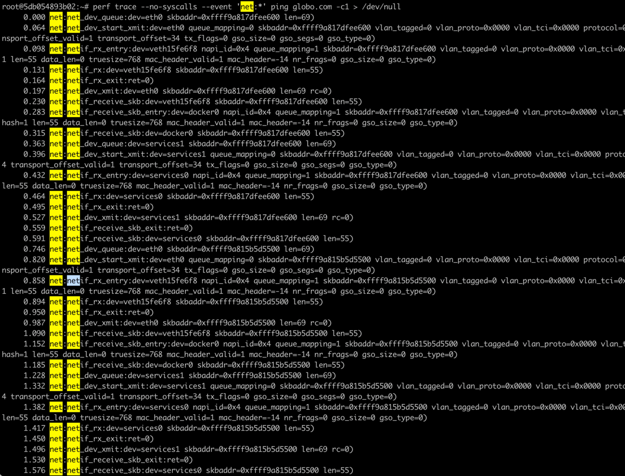 perf trace network