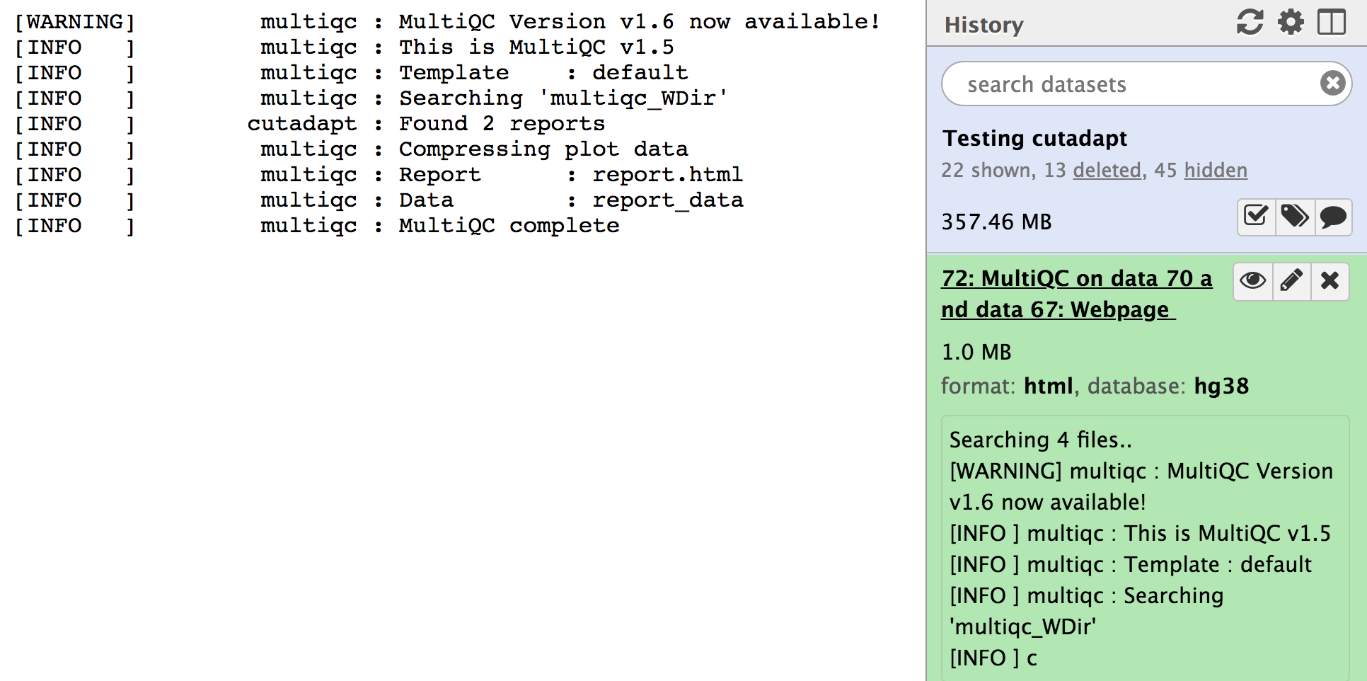 MultiQC v1.6 now available · Issue #2021 · galaxyproject/tools-iuc · GitHub