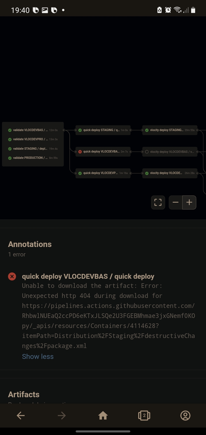 Unable to download the artifact. Error unexpected http 404 · Issue ...