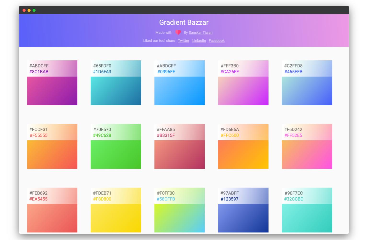 GitHub - theindianappguy/gradientbazaar: Like Gradients but never know ...