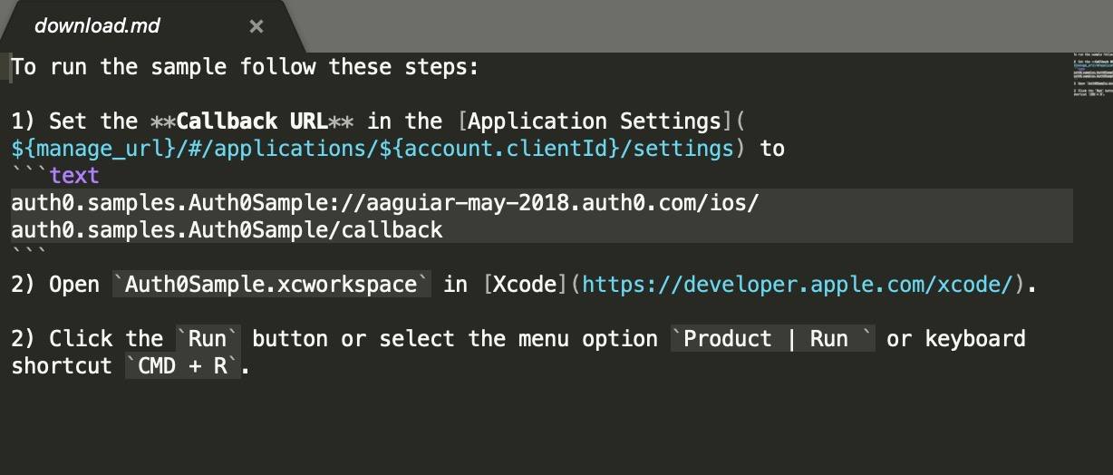 iOS Obj-C - Callback URL is hardcoded · Issue #7411 · auth0/docs · GitHub