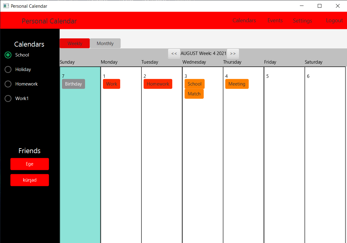 GitHub - kursadguzelkaya0/Personal-Calendar: This is a desktop calendar ...