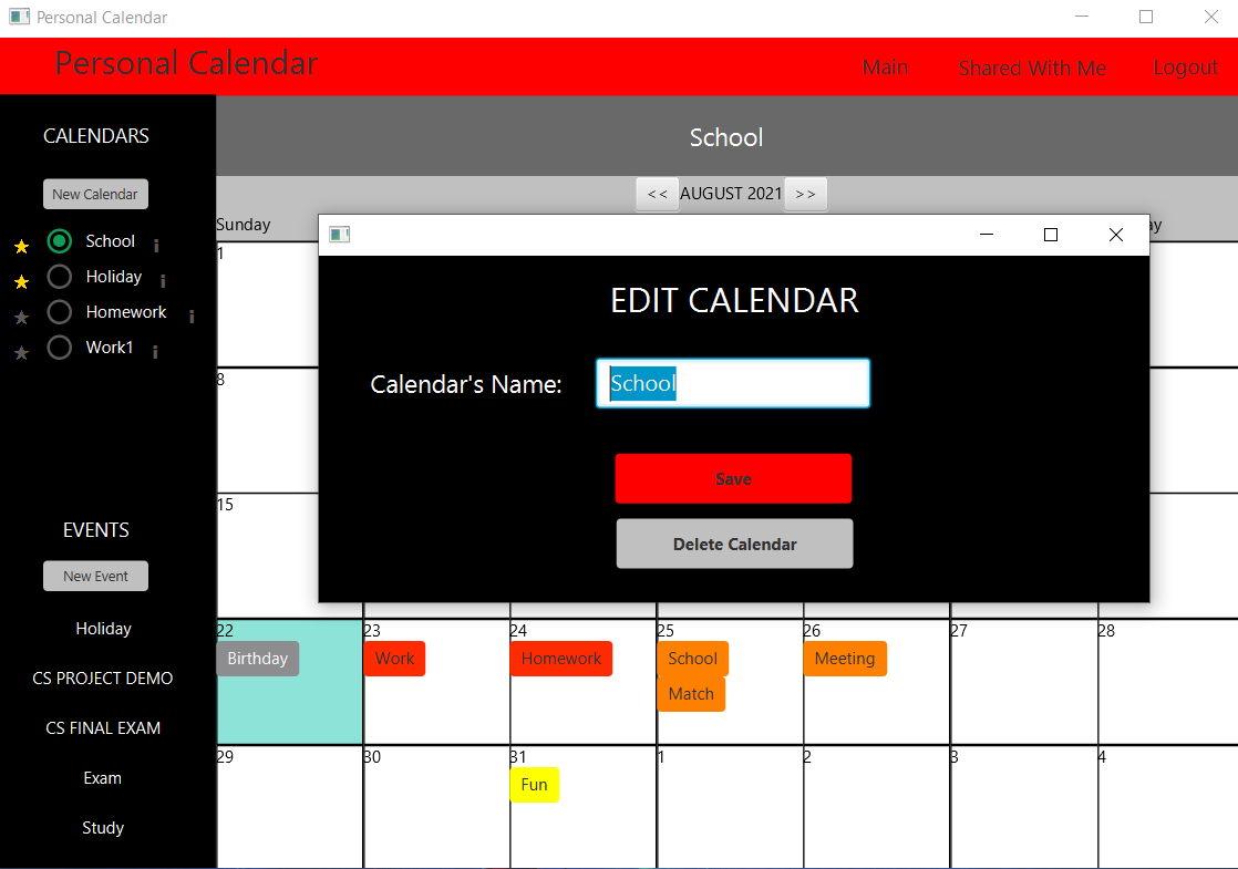 Personal Event Calendar GitHub - kursadguzelkaya0/Personal-Calendar: This is a desktop calendar ...