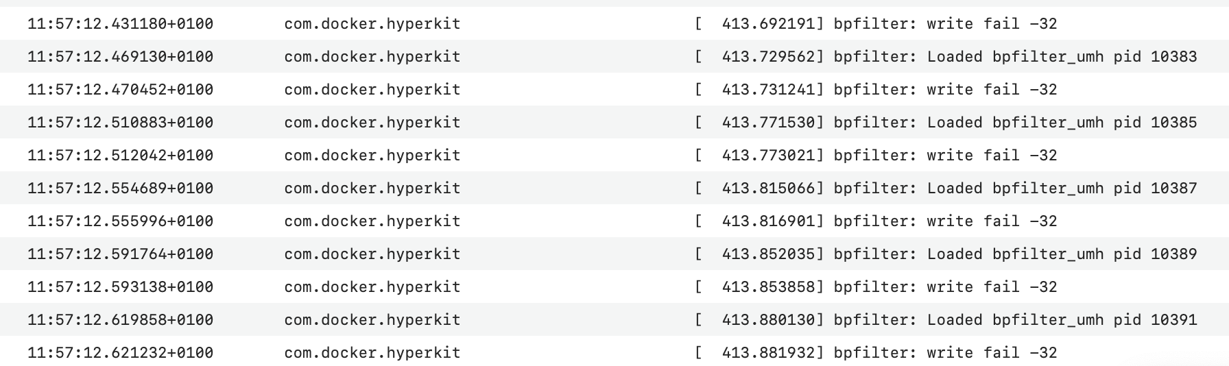 Docker for mac failed to boot, then diagnostics failed to capture ...