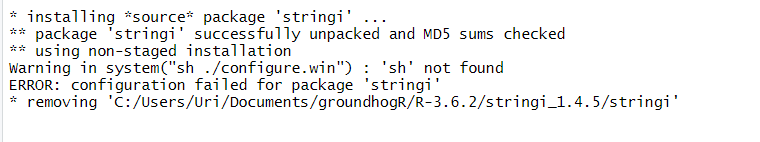 failure to install from source via groundhog.library() but install ...