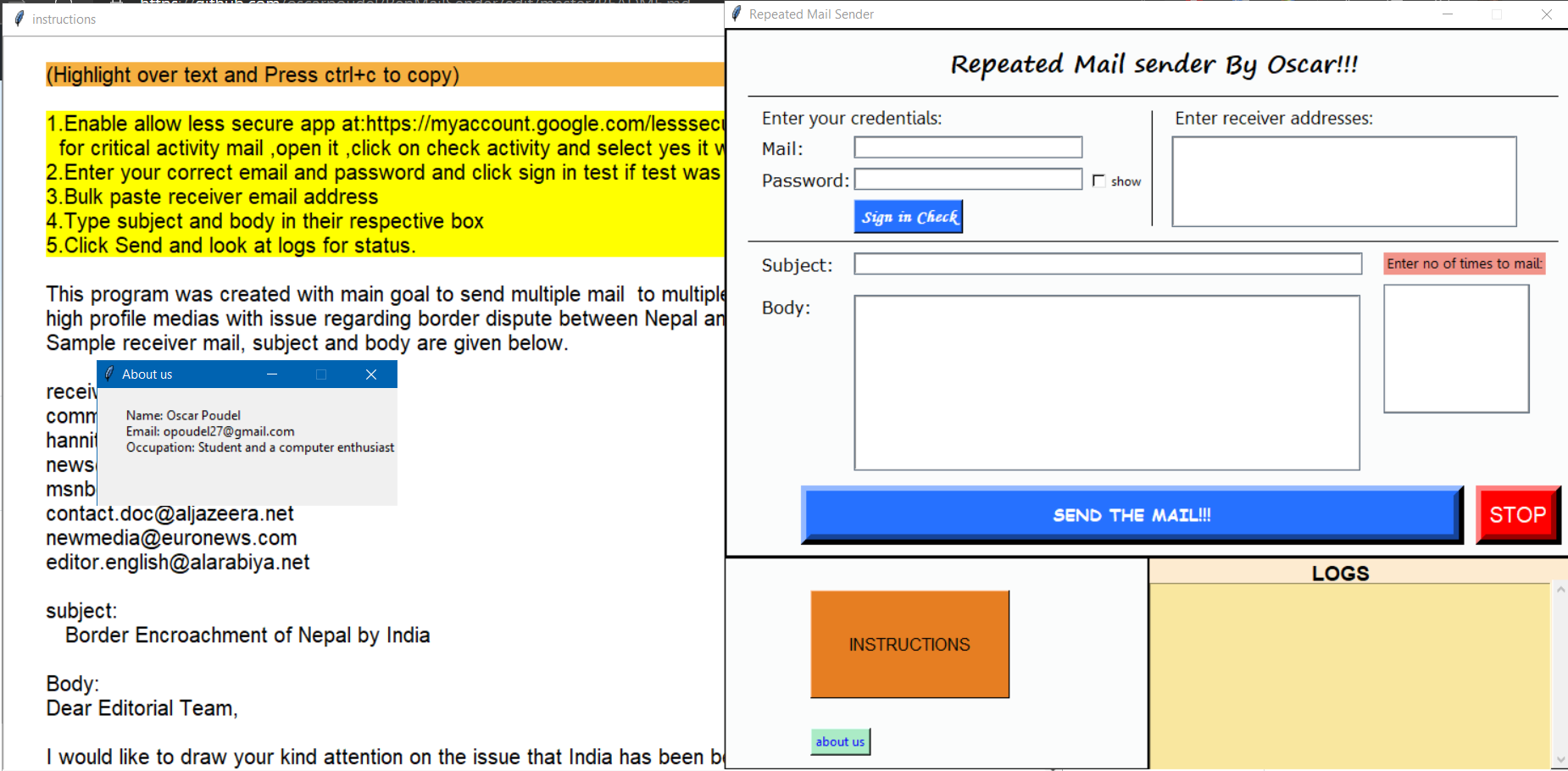 GitHub - oscarpoudel/RepMailSender: This is a python software ...