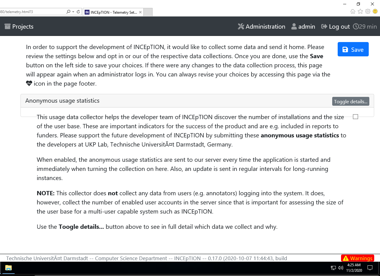 Unable to move past Telemetry Set page · Issue #1842 · inception ...