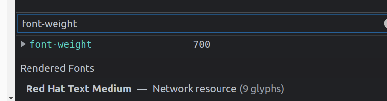Bug - Patternfly components specify Red Hat Text font-weight: 700, but ...