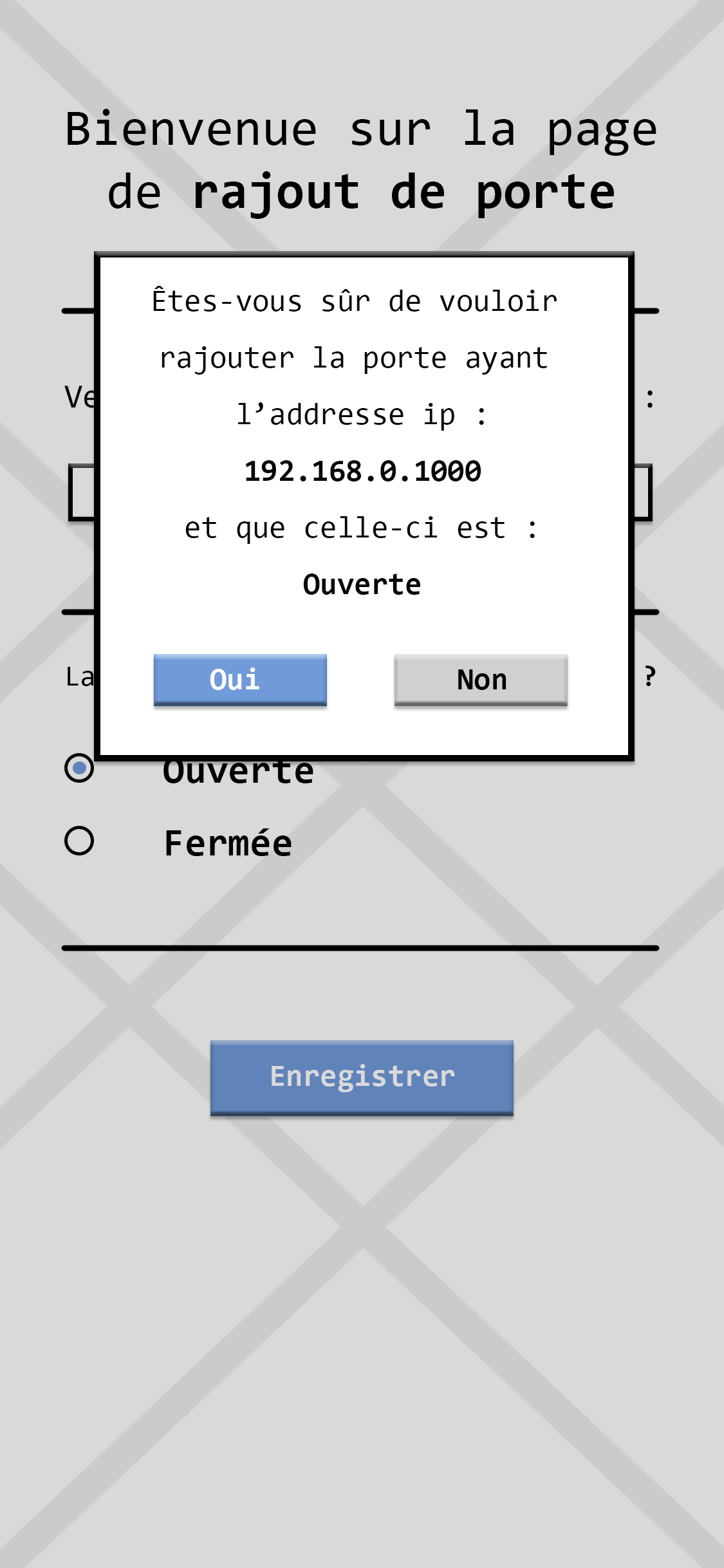 ajout porte (admin) pop-up