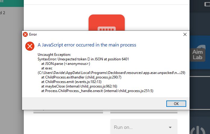 Unexpected token at position · Issue #661 · rivafarabi/deckboard · GitHub