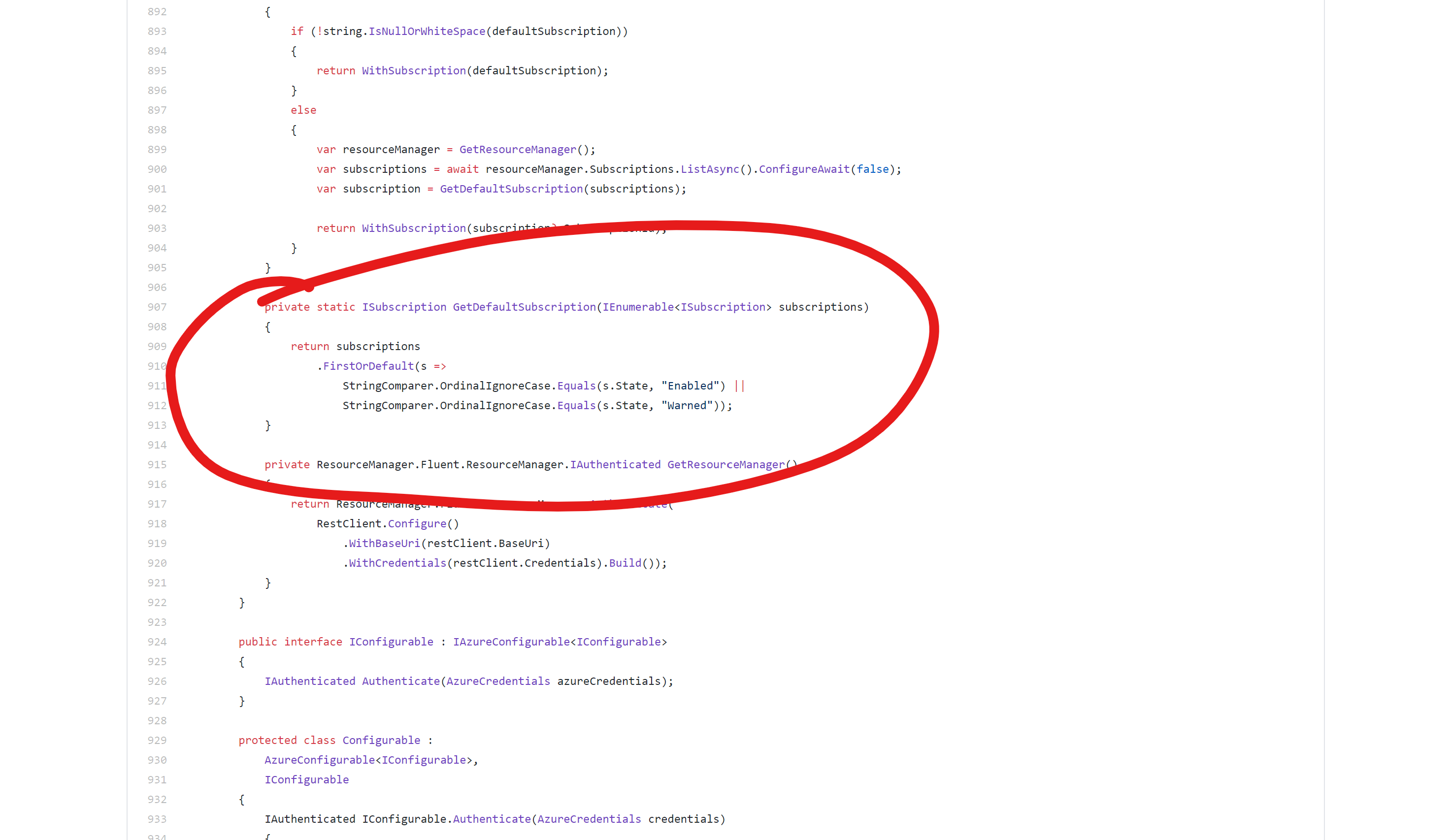 [BUG] ISubscription GetDefaultSubscription(IEnumerable subscriptions ...