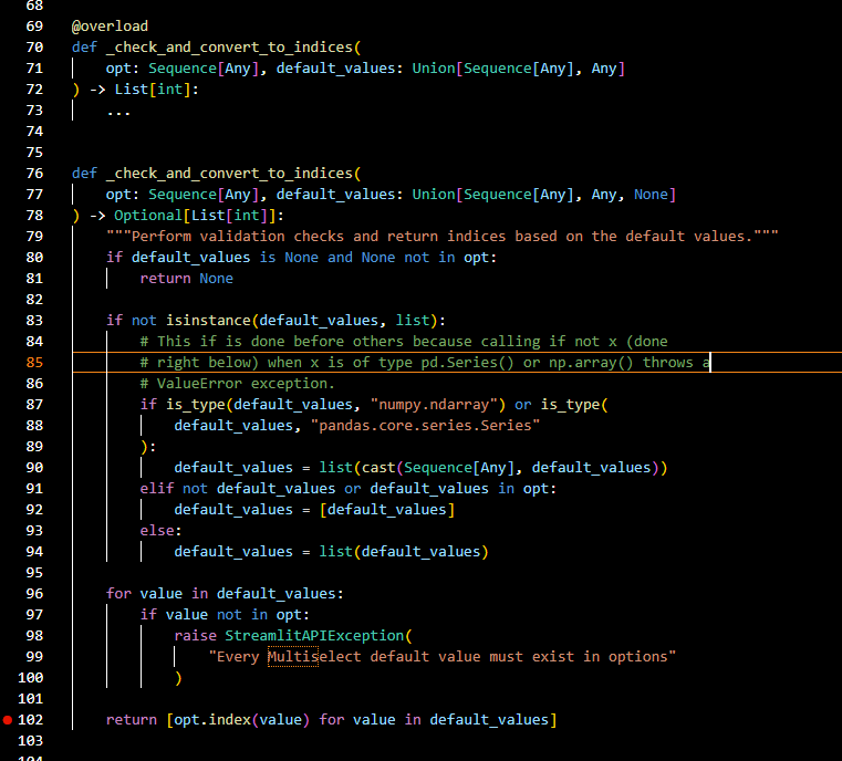 Streamlit multiselect default options not working when using sequence of custom classes with